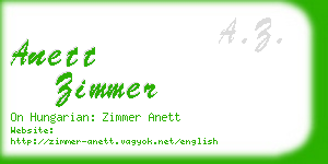 anett zimmer business card